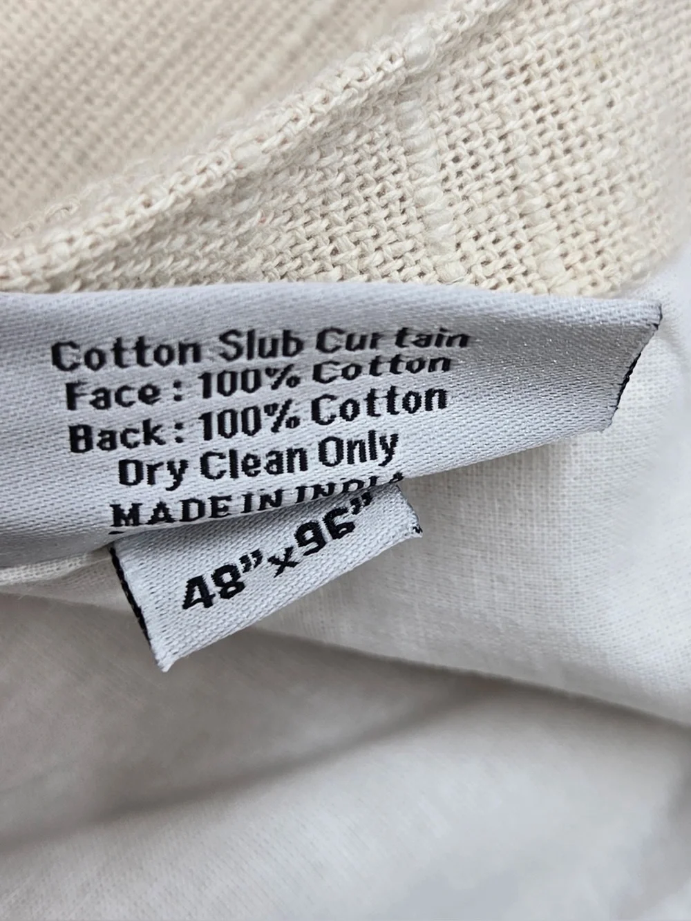 NWT QUINCE Set Of 2 48x96 Cotton Slub Curtains Natural 0725